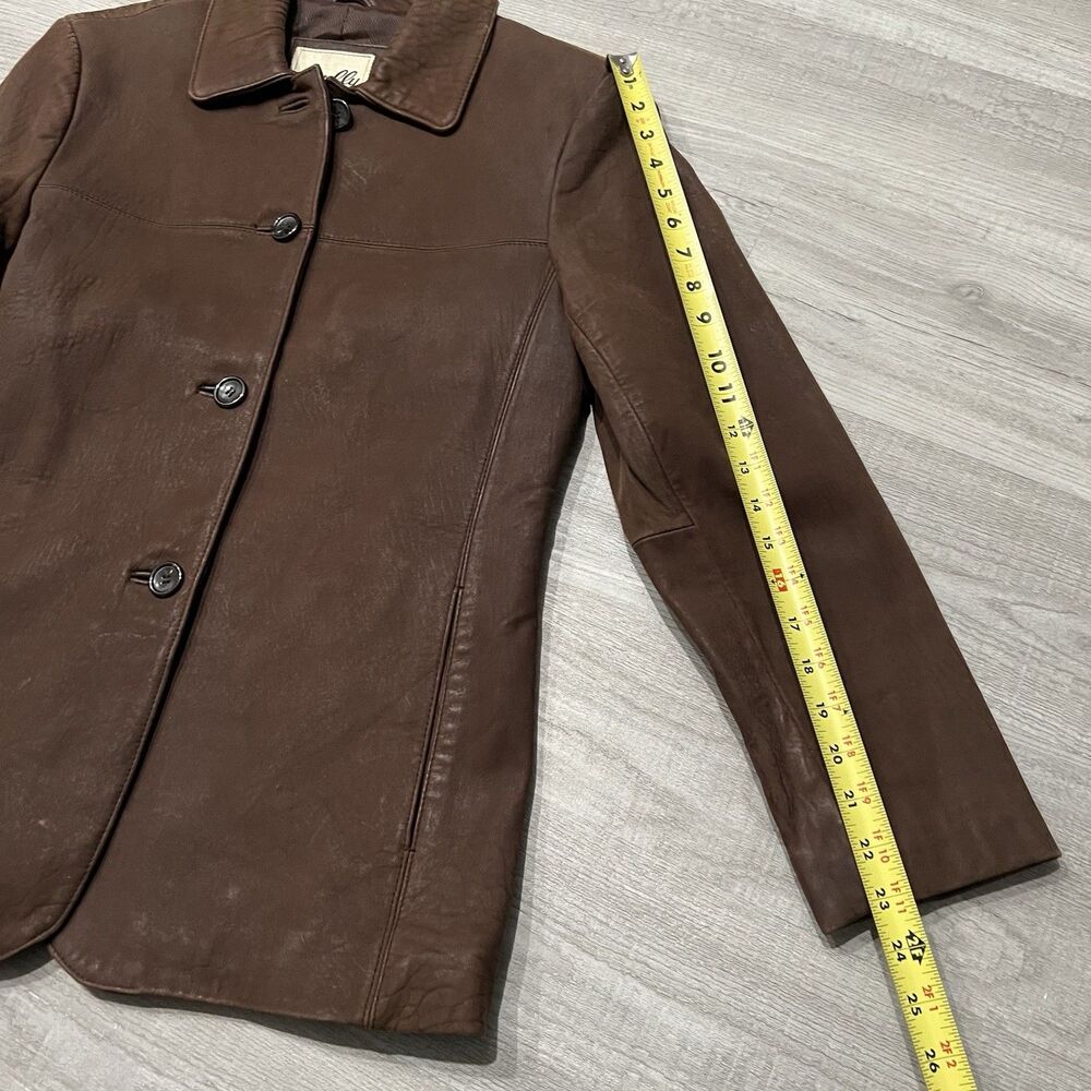 Scully Womens Brown Leather Button Down Jacket Si… - image 4